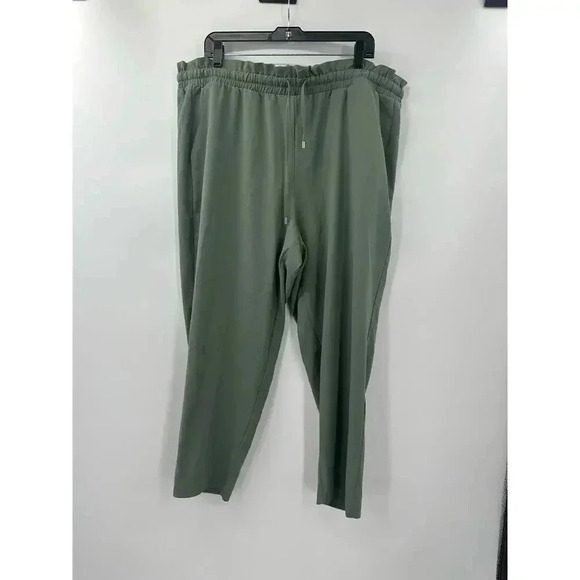 Torrid Green Crepe Tapered Paperbag Drawstring Tie Casual Work Pants Women's 2X - Picture 5 of 6